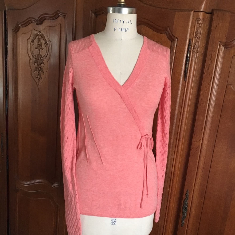 Anthropologie Rosie Neira faux wrap knit top EUC